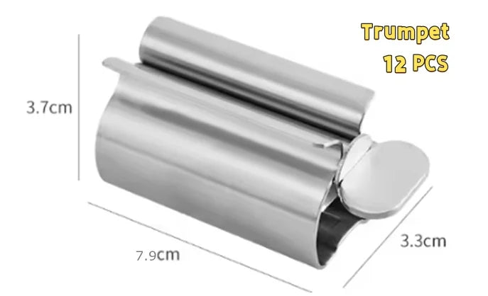 Stainless Steel Wall-Mounted Toothpaste Squeezer Dispenser Toothpaste Dispenser Axl Trumpet 12 PCS