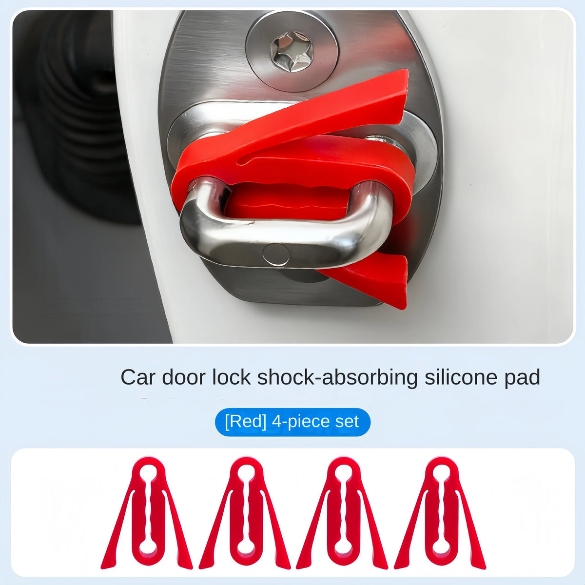 Car Door Silicone Damper Cushion Pads – Anti-Vibration 4 Pack Door Damper Pad Axl Upgrade Red 4pc