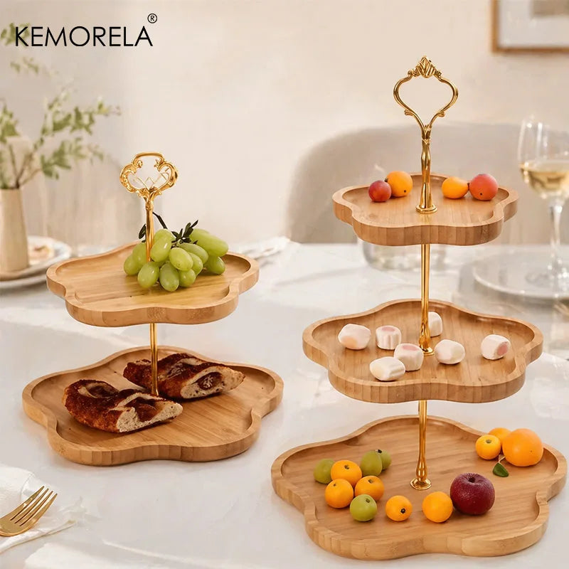 Wooden 2/3-Tier Dessert Stand – Cake, Cookie & Candy Tray Tiered Dessert Stand Axl