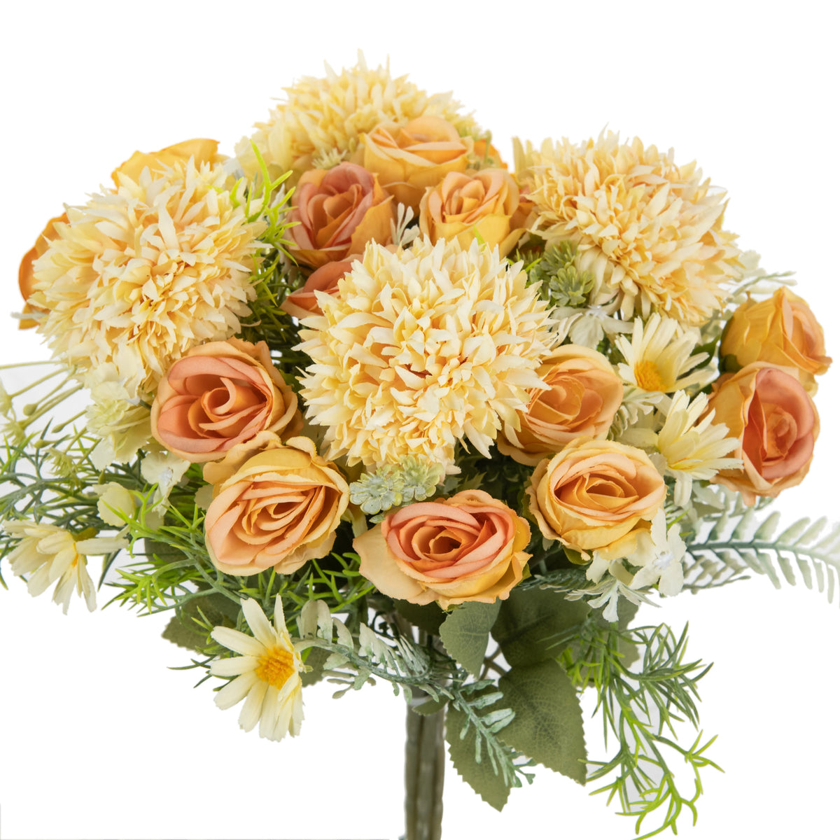 Silk Rose & Chrysanthemum Artificial Flower Bouquet | 2–4 Pcs Artificial Flower Bouquet Axl