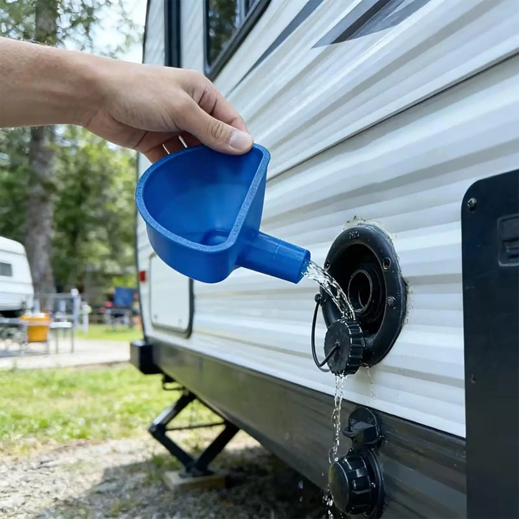 RV Fresh Water Tank Filler Funnel – Spill-Proof Camping Tool RV Water Funnel Axl