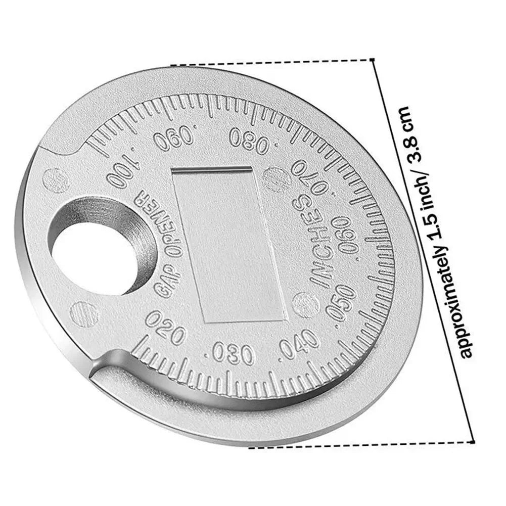 Coin-Type Spark Plug Gap Gauge Tool | 0.6–2.4mm / 0.02–0.10" Spark Plug Gap Gauge Axl