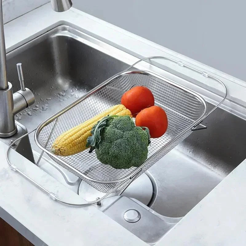 Expandable Stainless Steel Sink Colander & Drain Basket Sink Colander Basket Axl
