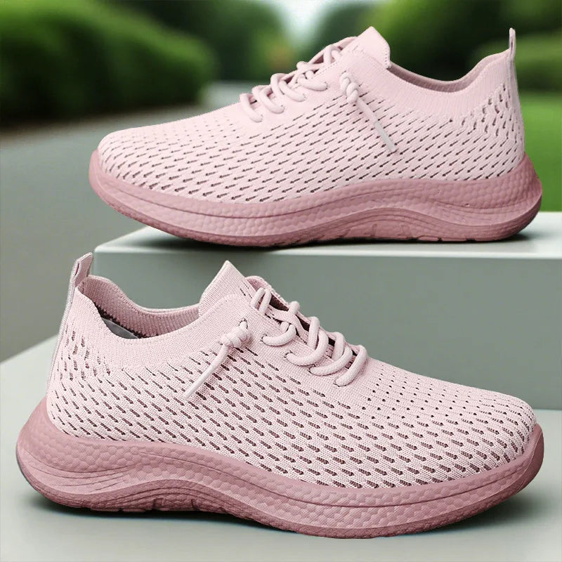 Women's Mesh Lace-Up Sneakers – Breathable Flat Casual Shoes Women's Sneakers Axl