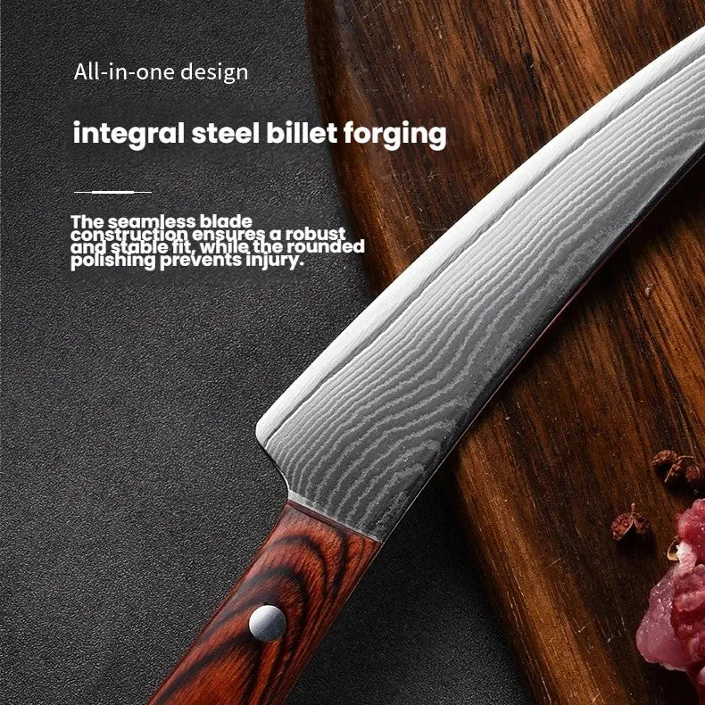 Damascus Steel Boning Knife – 67-Layer Full Tang Fillet Knife Damascus Kitchen Knife Axl