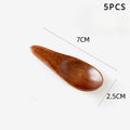Wood Mini Tea Spoons Set of 5 – Coffee & Sugar Scoops 7cm Wooden Teaspoon Set Axl brown-5pcs