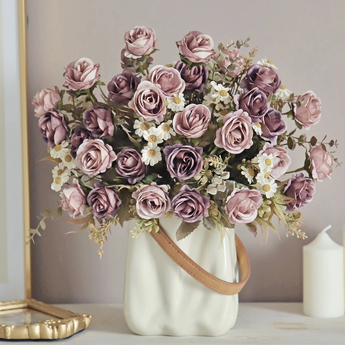 Silk Rose Artificial Flower Bouquet – Wedding & Home Decor Artificial Flower Bouquet Axl