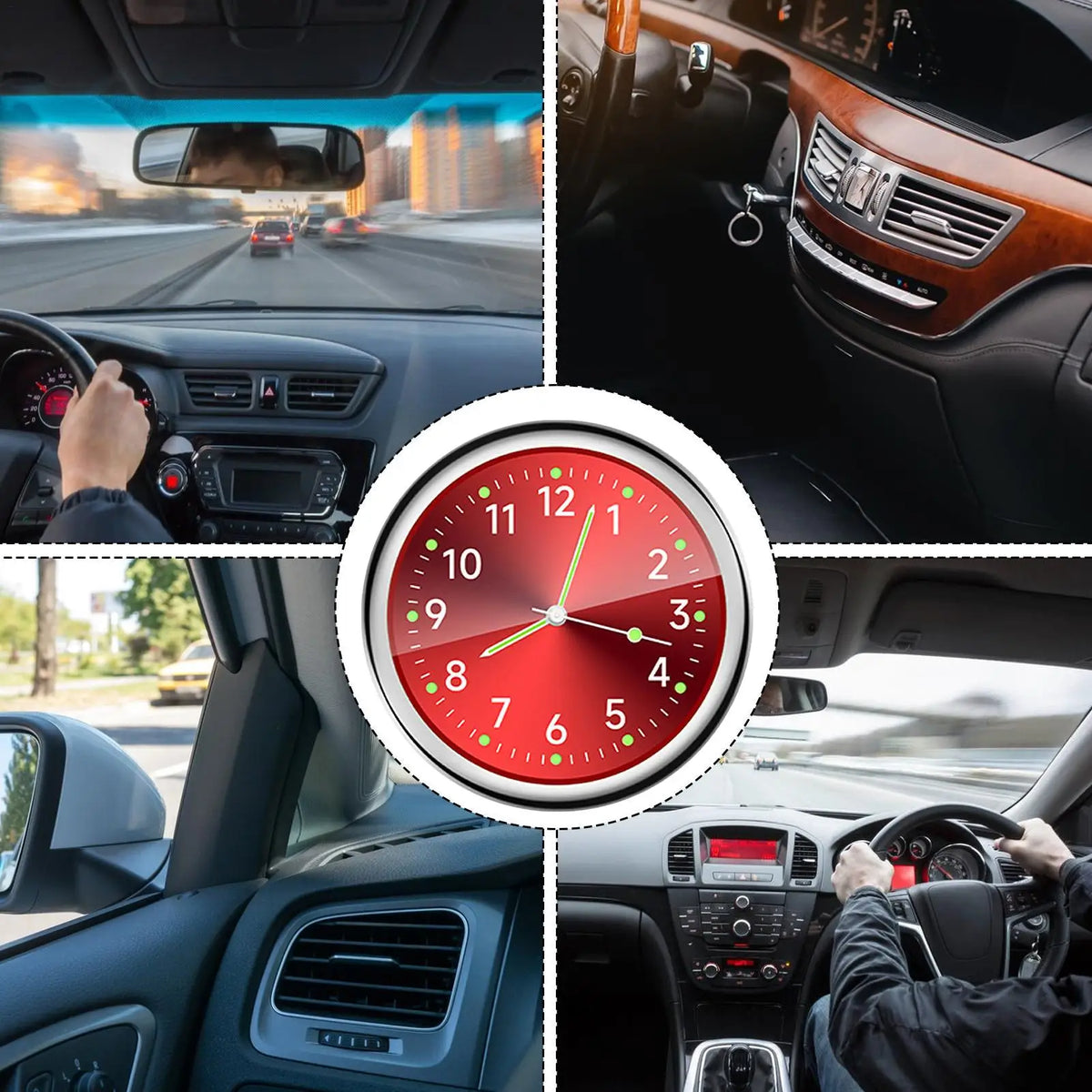 Luminous Analog Car Dashboard Clock – Zinc Alloy Quartz Car Dashboard Clock Axl