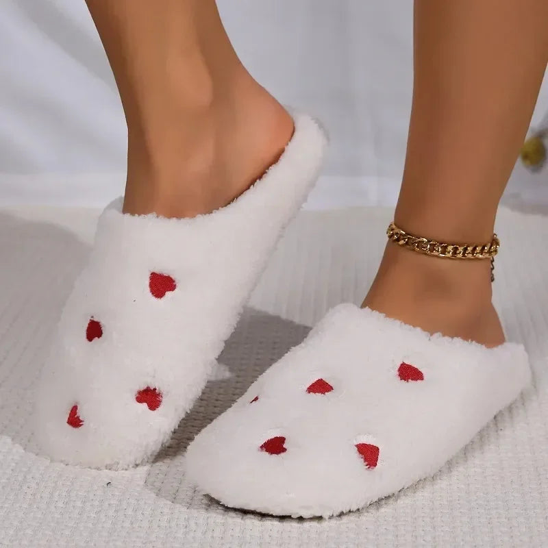 Women's Heart-Shaped Indoor Slippers – Soft Silent Winter Shoes Indoor Slippers Axl