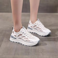 Women's Breathable Mesh Platform Sneakers – Lace-Up Running Shoe Platform Sneakers Axl GRAY 37