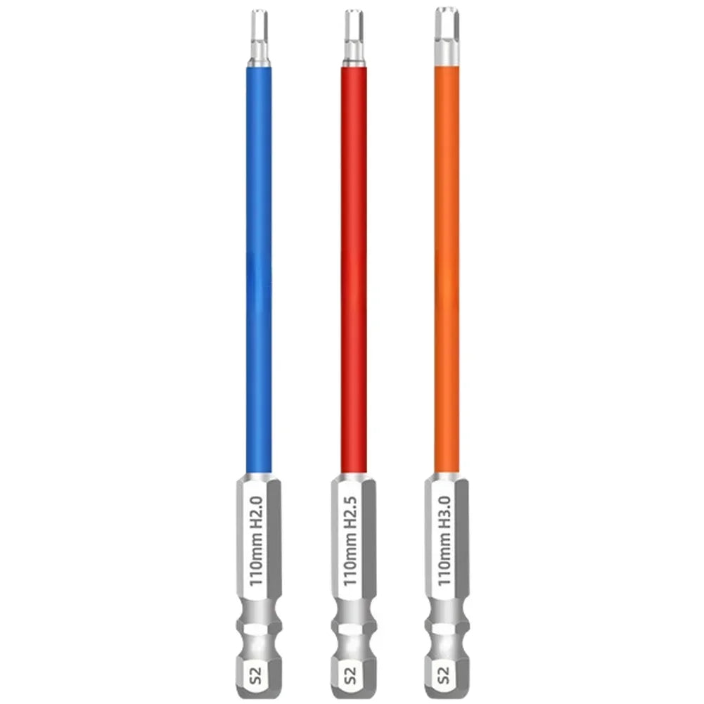 110mm Magnetic Hex Screwdriver Bits Set – 3 or 7 Pcs Screwdriver Bit Set Axl 3pcs 2mm 2.5mm 3mm China Mainland
