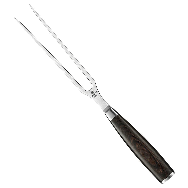 Xinzuo 6" Two-Tine Carving Fork – Stainless Steel & Wood Handle Carving Fork Axl Carving Fork