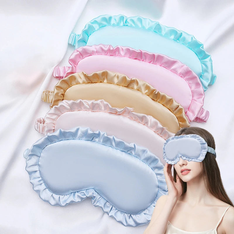 Silk Ruffle Sleep Eye Mask – Soft Travel Eye Cover Sleep Eye Mask Axl
