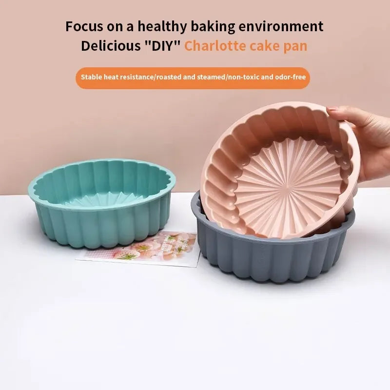 Silicone Round Cake Pan – Non-Stick DIY Baking Mold Silicone Cake Mold Axl