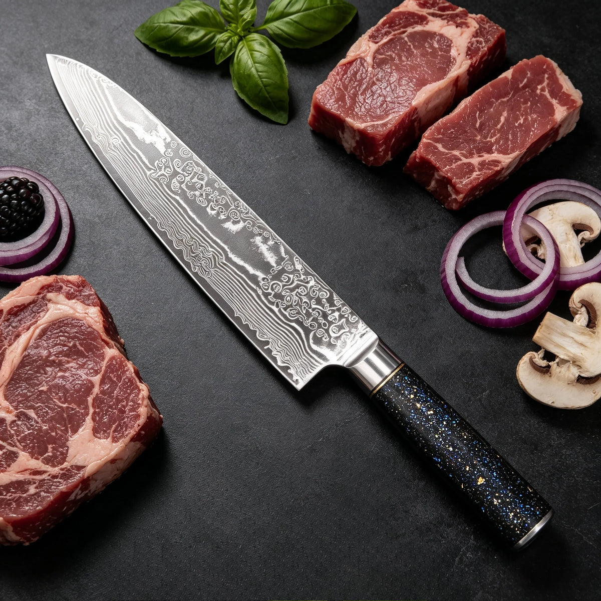 67-Layer Damascus Chef Knife – 8" Gyuto Kitchen Blade Damascus Chef Knife Axl