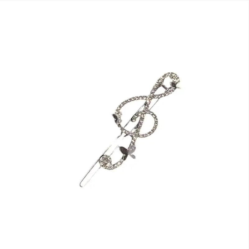 Rhinestone Butterfly Musical Note Hair Clip – Women's Bang Pin Hair Clip Axl 1pc