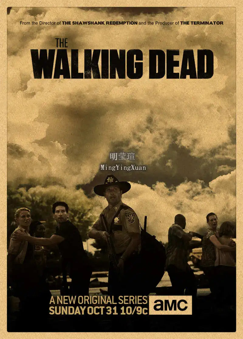 Walking Dead Vintage Kraft Paper Poster | Retro Wall Art Decor