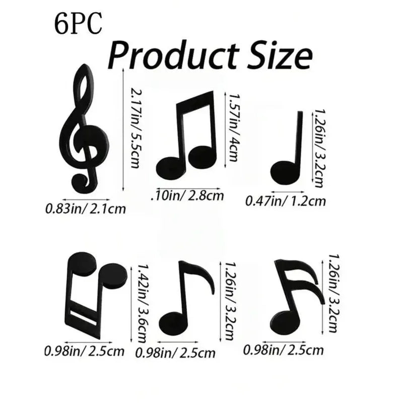 6-Piece Musical Note Fridge Magnets – Decorative Magnet Set Decorative Fridge Magnets Axl