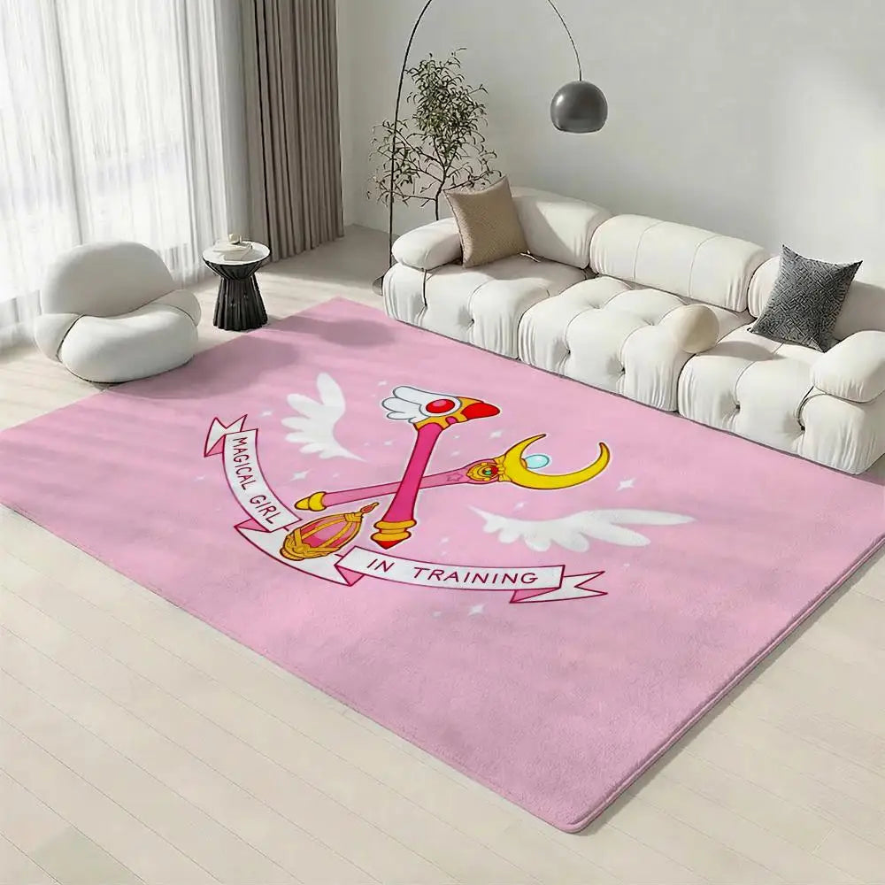 Cardcaptor Sakura Anime Flannel Rug – Non-Slip Floor Mat Anime Floor Mat Axl