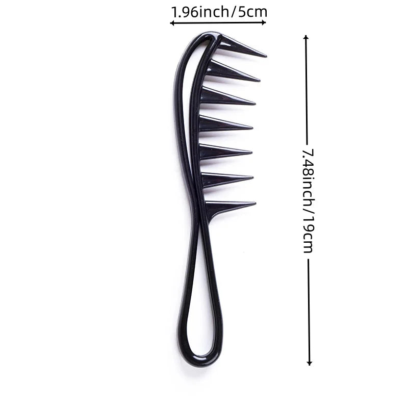 Wide-Tooth Scalp Massage Comb – Men's Black Plastic Hair Comb Hair Comb Axl