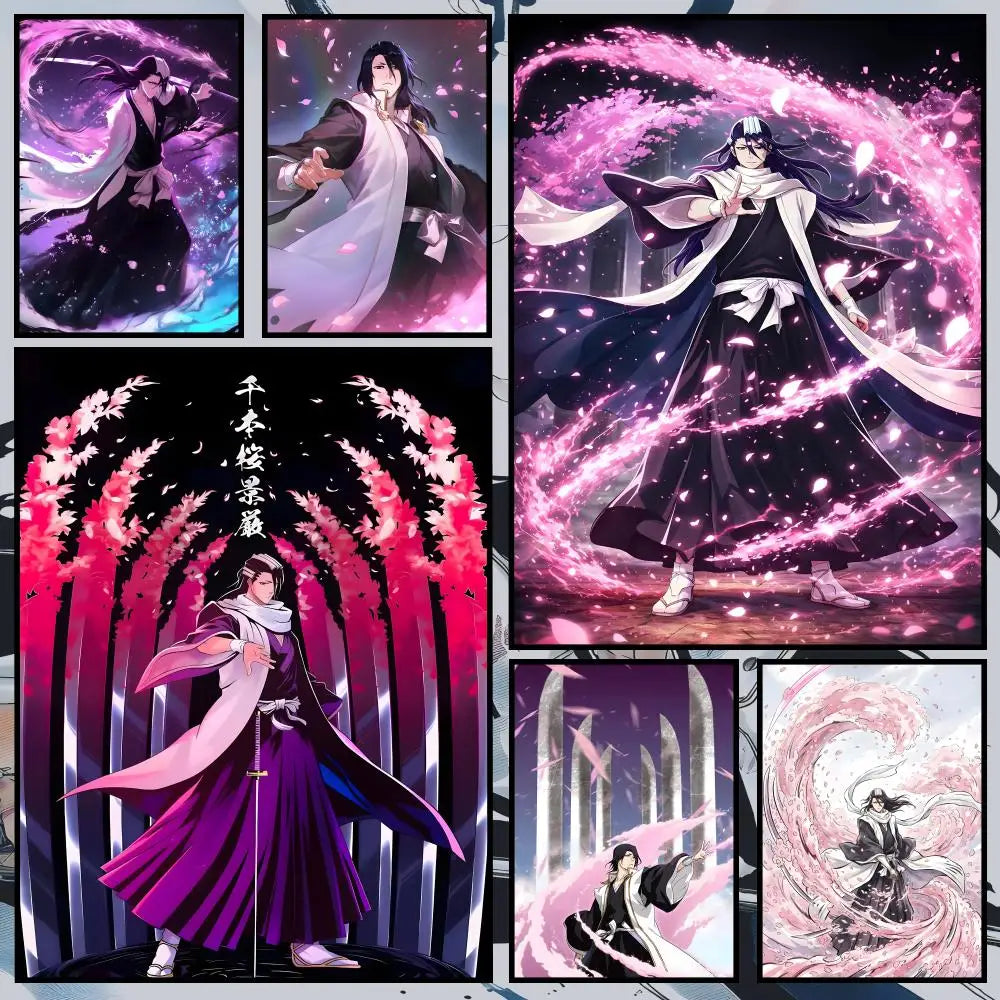 Byakuya Kuchiki Anime Poster – HD Self-Adhesive Wall Decor Anime Wall Poster Axl