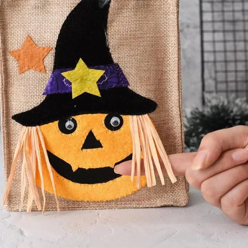 Halloween Linen Tote Bag – Kids Trick or Treat Gift Bag Halloween Tote Bag Axl