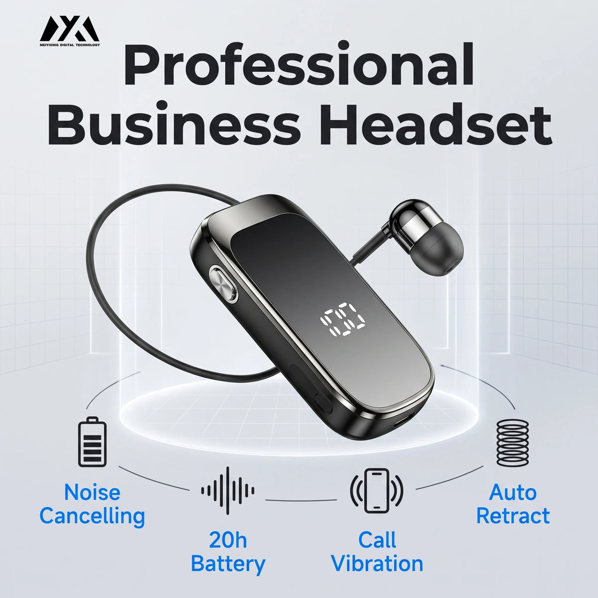 K20 Clip-On Bluetooth Earphone – Single Ear Wireless Headset Bluetooth Earphone Axl