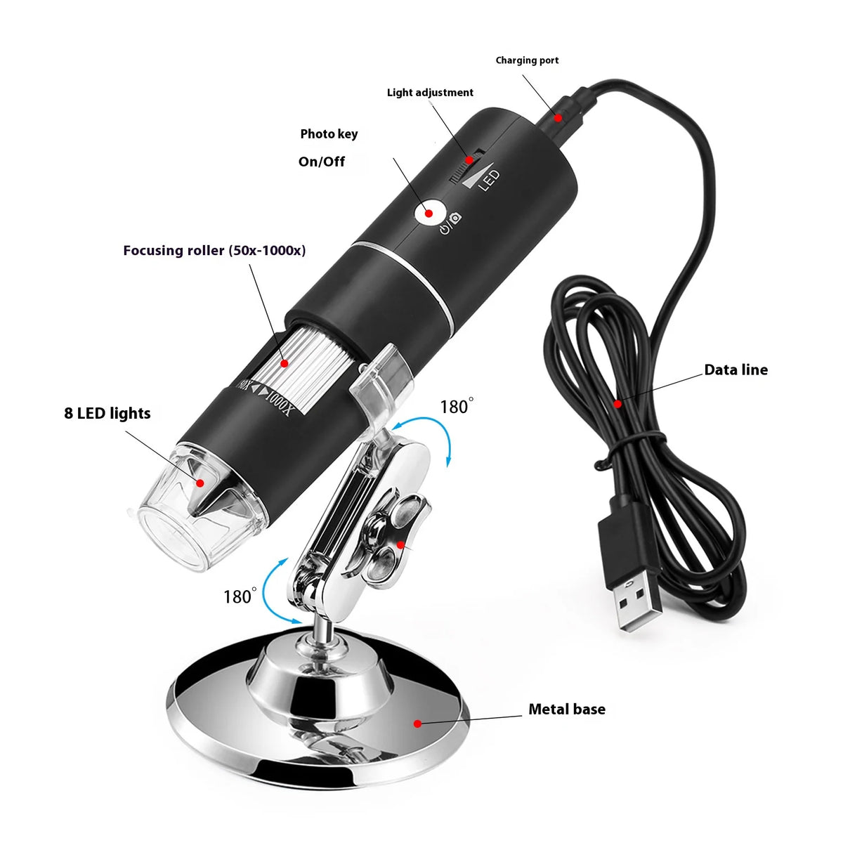 WiFi Handheld Digital Microscope – USB Video Magnifier 1000X Digital Microscope Axl