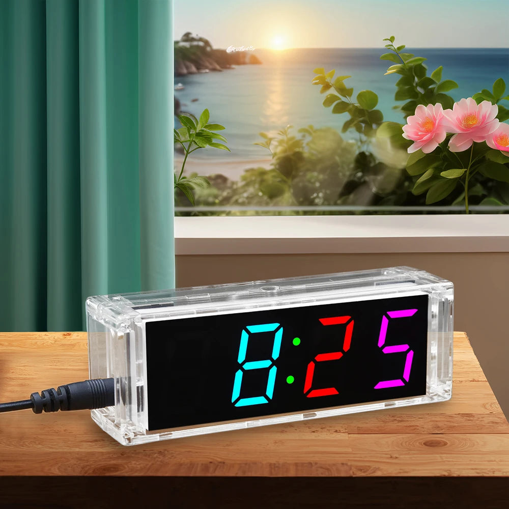 DIY LED Digital Alarm Clock Soldering Kit – Transparent Shell DIY Electronics Kit Axl