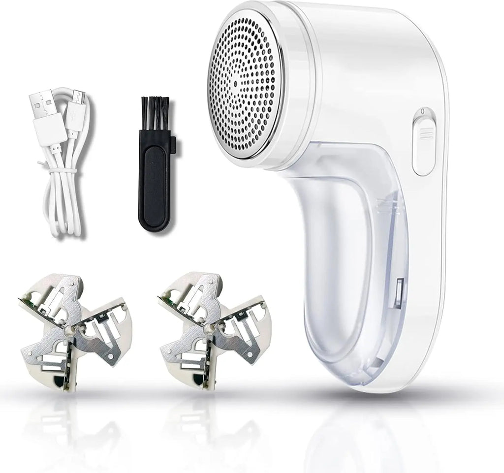 Rechargeable Fabric Shaver – Portable Lint Remover & Defuzzer Fabric Lint Shaver Axl white