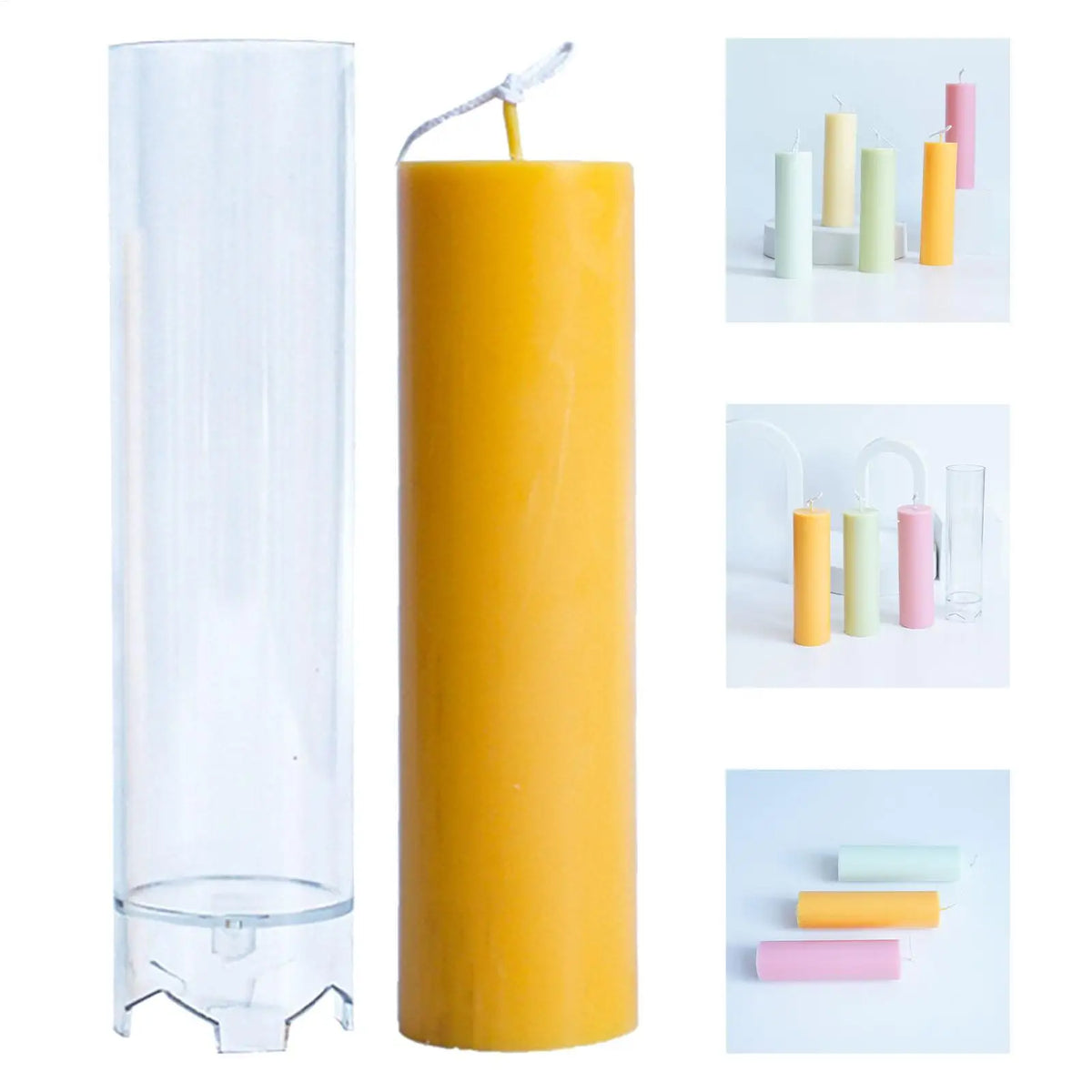 3D Cylinder Candle Stick Mold – DIY Taper Candle Making Kit Candle Making Mold Axl