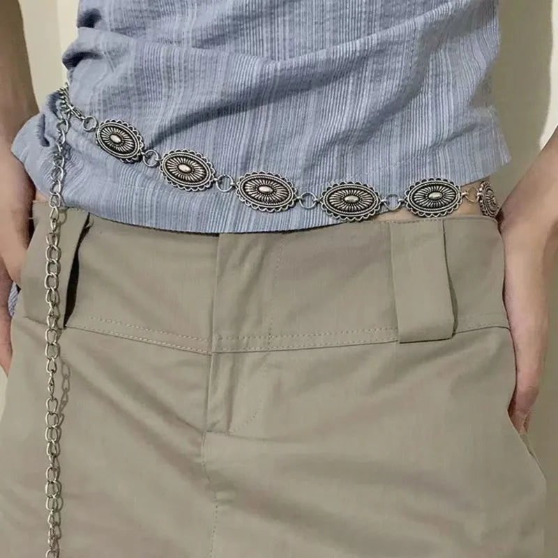 Bohemian Metal Waist Chain Belt – Ethnic Retro Body Jewelry Waist Chain Belt Axl