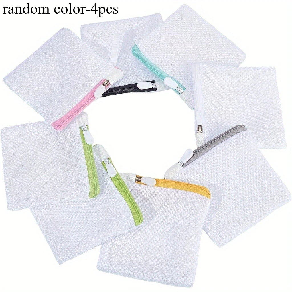 4-Pack Laundry Ball Mesh Bags – Zipper Washing Machine Bags Laundry Mesh Bag Axl random color-4pcs