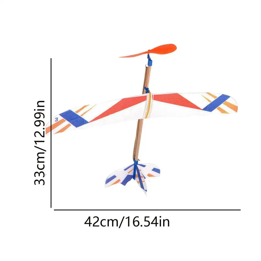 Rubber Band Powered Glider Airplane Toy – Kids Flying Plane Flying Glider Toy Axl Red
