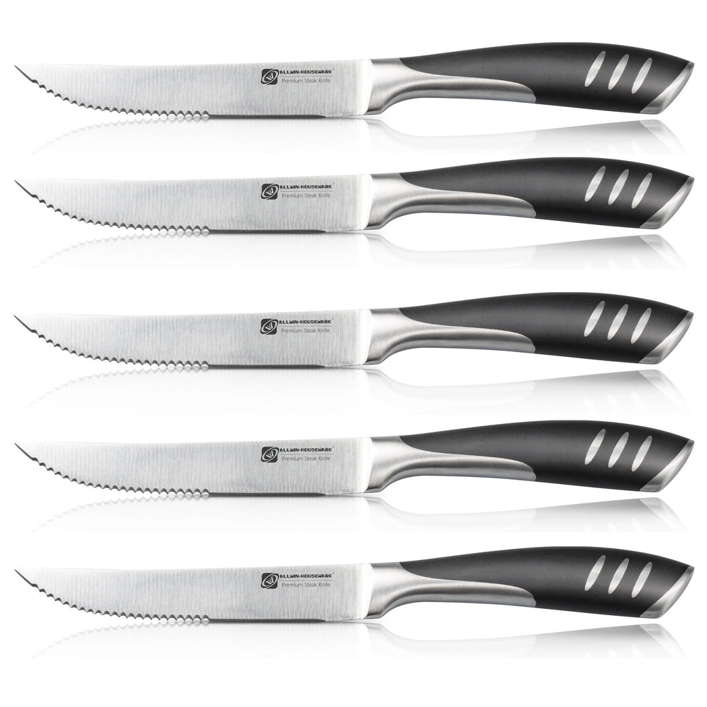 Serrated Steak Knife Set – Stainless Steel, 1/3/5/8 Piece Steak Knife Set Axl 5pcs