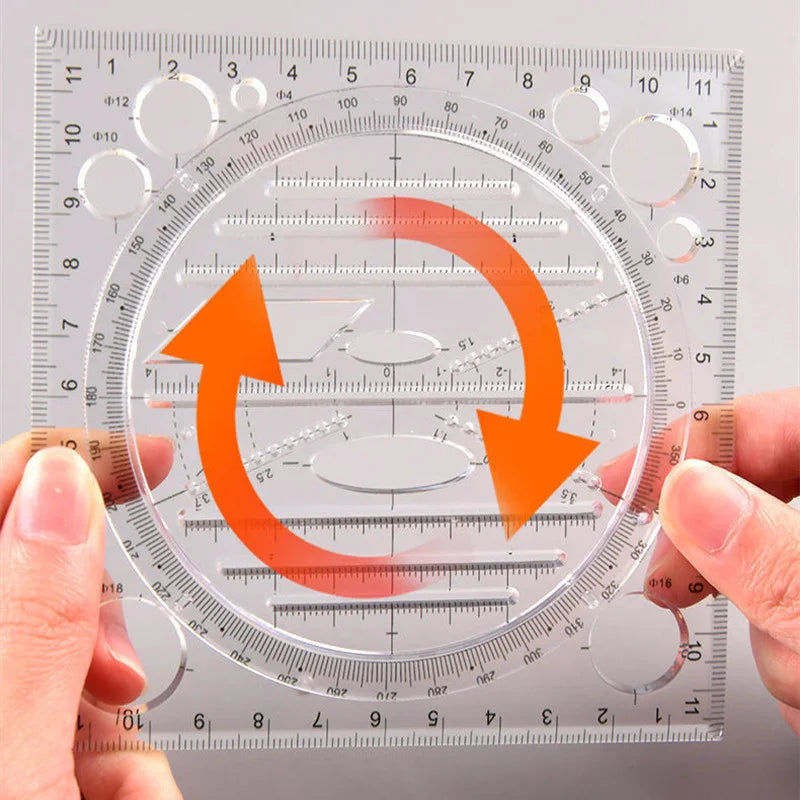Multifunctional Drawing Template Ruler – Geometry & Ellipse Drafting Template Ruler Axl