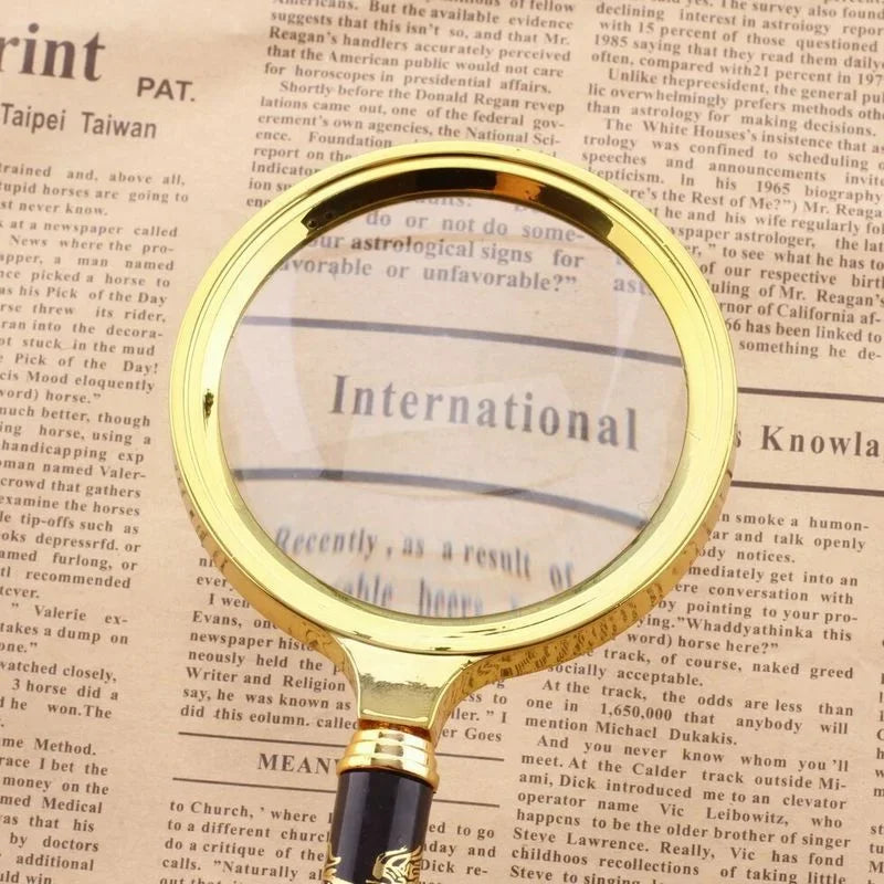 10x Handheld Magnifying Glass – Wood Handle FMC Loupe 60–80mm Handheld Magnifier Loupe Axl