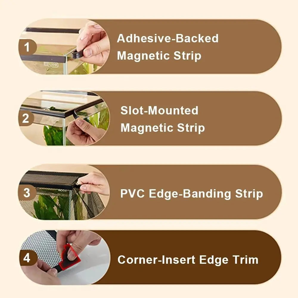 Magnetic Mesh Aquarium Lid Cover – Anti-Jump Fish Tank Net Aquarium Lid Cover Axl