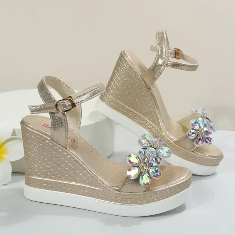 Women's Wedge Platform Sandals – Chunky Ankle Strap Open Toe Wedge Platform Sandals Axl