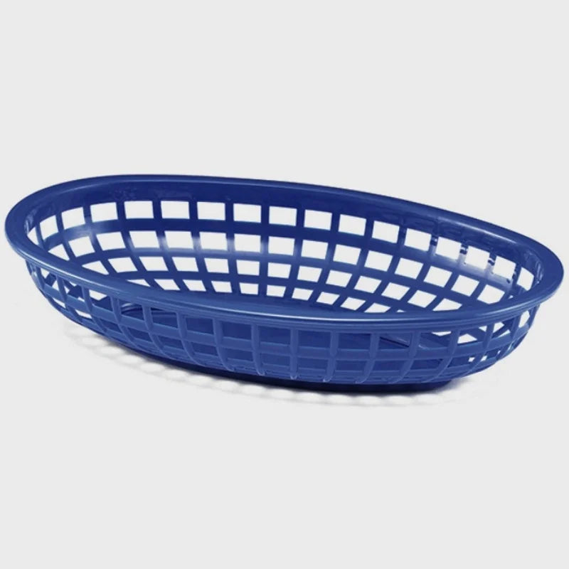 Oval Plastic Food Serving Baskets 6–12 Pcs | Burgers & Fries Food Serving Basket Axl