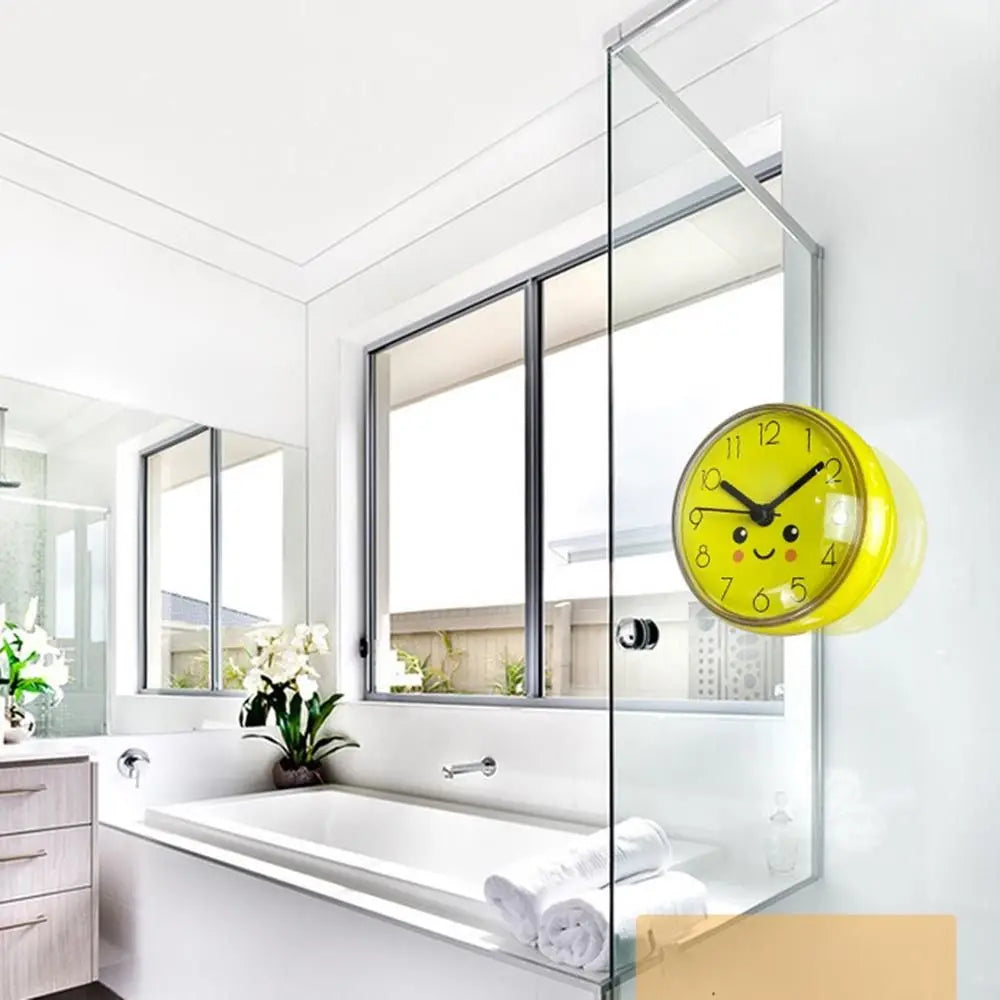 Mini Waterproof Suction Cup Shower Clock – 7cm Quartz Waterproof Wall Clock Axl