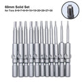Torx Screwdriver Bit Set 6mm Round Shank | 6 or 11 Piece Screwdriver Bit Set Axl 60mm Solid Set China Mainland