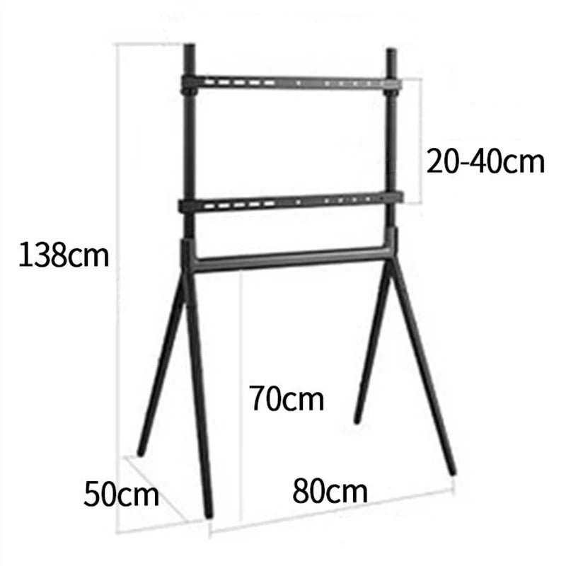 Nordic Floor TV Stand – Large Metal Monitor Rack & Storage Floor TV Stand Axl Black