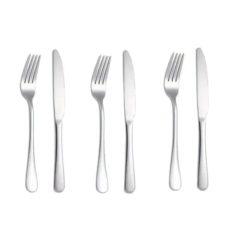 12-Piece Stainless Steel Cutlery Set – 6 Knives & 6 Forks Flatware Set Axl 6PCS