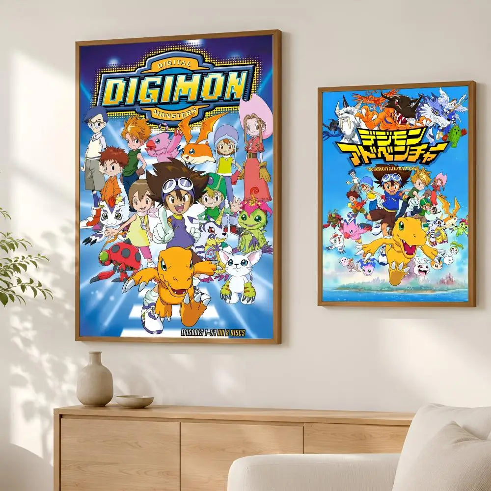 Anime Digimon Self-Stick HD Wall Art Poster – Waterproof Decor Wall Art Poster Axl