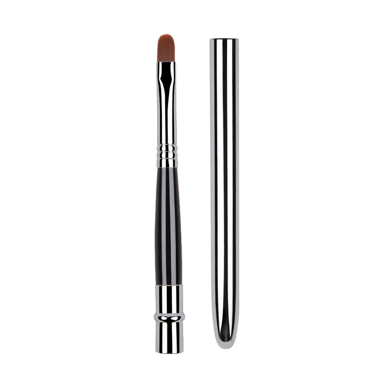 Retractable Lip Brush with Cover – Portable Makeup Tool Lip Makeup Brush Axl Silver