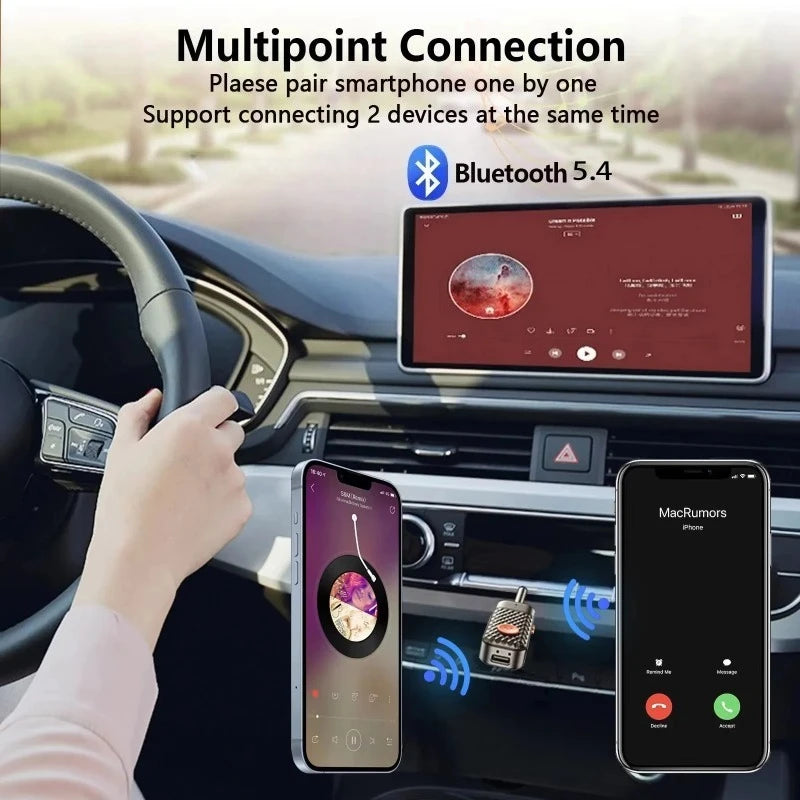 Bluetooth 5.4 Audio Transmitter & Receiver – 3.5mm AUX Adapter Bluetooth Audio Adapter Axl