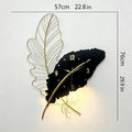 Feather Wall Clock – Silent Minimalist Acrylic Art Decor Decorative Wall Clock Axl Black-with Light