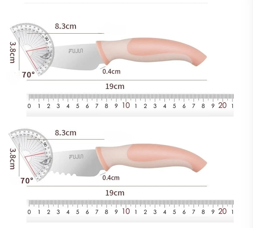 Kids Safe Serrated Kitchen Knife – Toddler Fruit & Bread Cutter Kids Kitchen Knife Axl