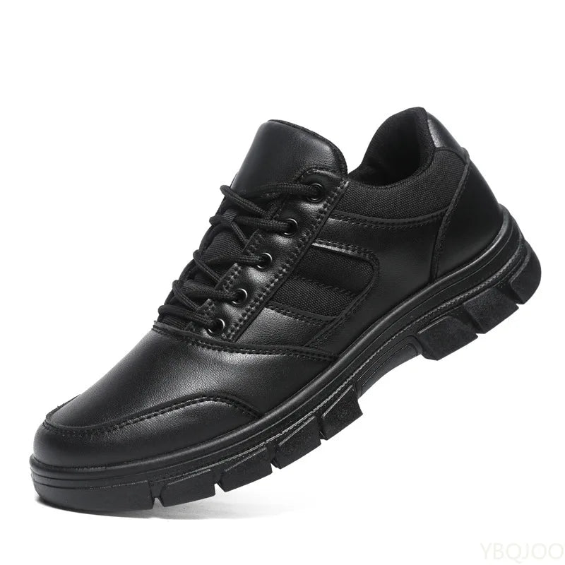 YBQJOO Men's Casual Lace-Up Work Shoes – Anti-Slip Rubber Sole Men's Casual Shoes Axl